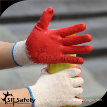 SRSAFETY cheap red latex rubber coated building work gloves for sale